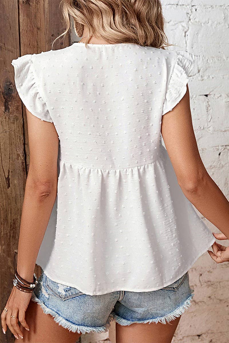 CWTBLS1577_NEW SUMMER FASHION DESIGN RUFFLE SHIRT