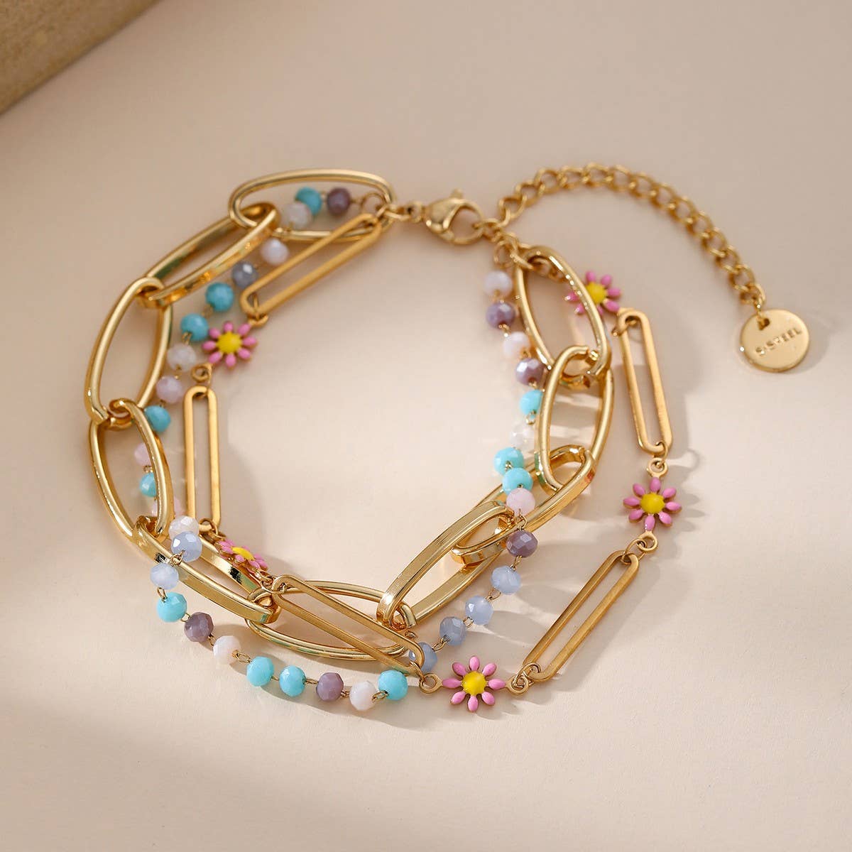 18K STAINLESS STEEL SPLICING CHAIN BRACELET