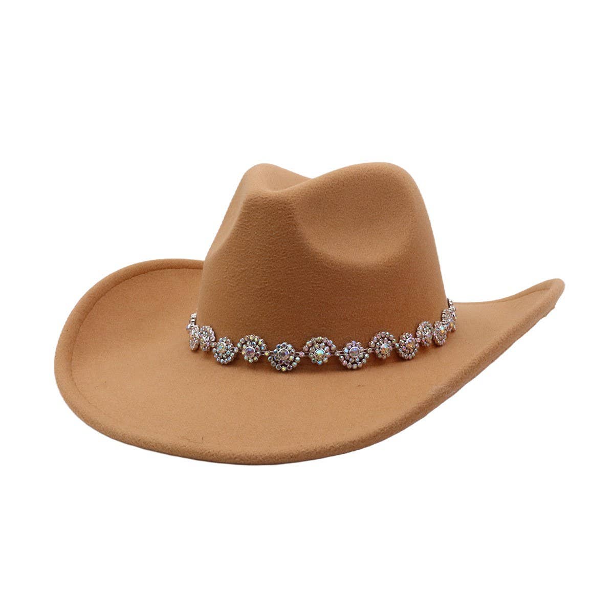 Western Ethnic  Felt Cowboy Fedora Hat_CWAH04373