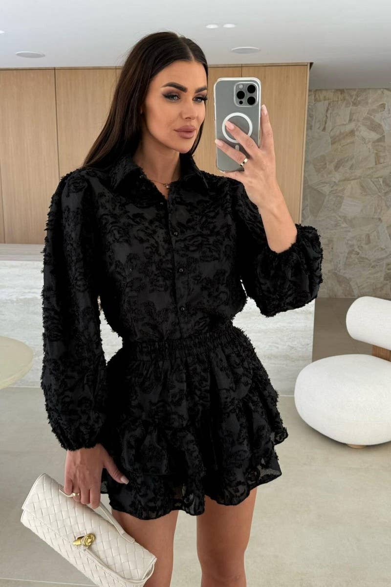 CWSTB1792_LACE CUTOUT CASUAL LONG SLEEVE SET