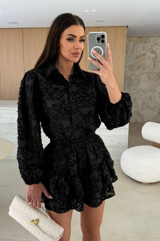 CWSTB1792_LACE CUTOUT CASUAL LONG SLEEVE SET