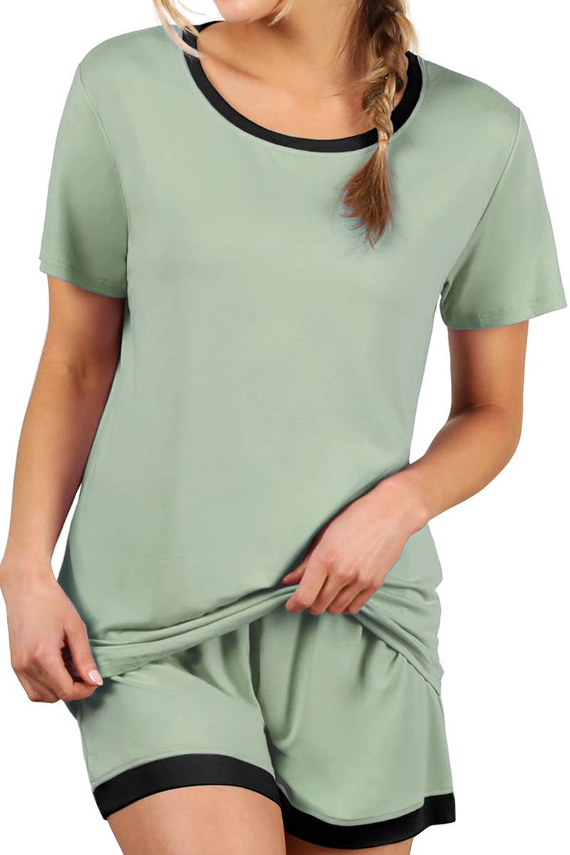 CWSPJ031_SHORT SLEEVE TOP WITH SHORTS PAJAMA SET