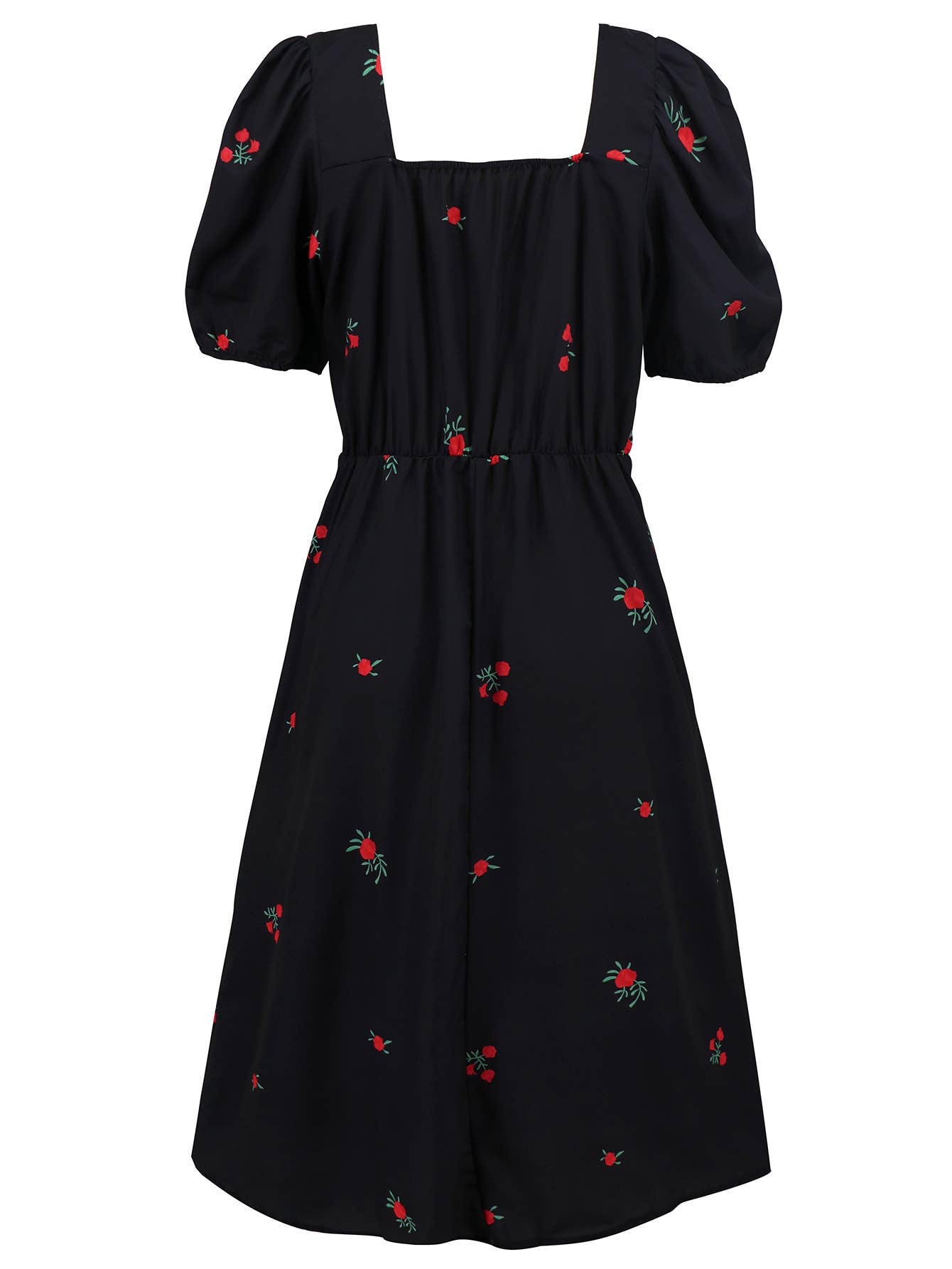 Floral Elegant Lantern Sleeve Dress