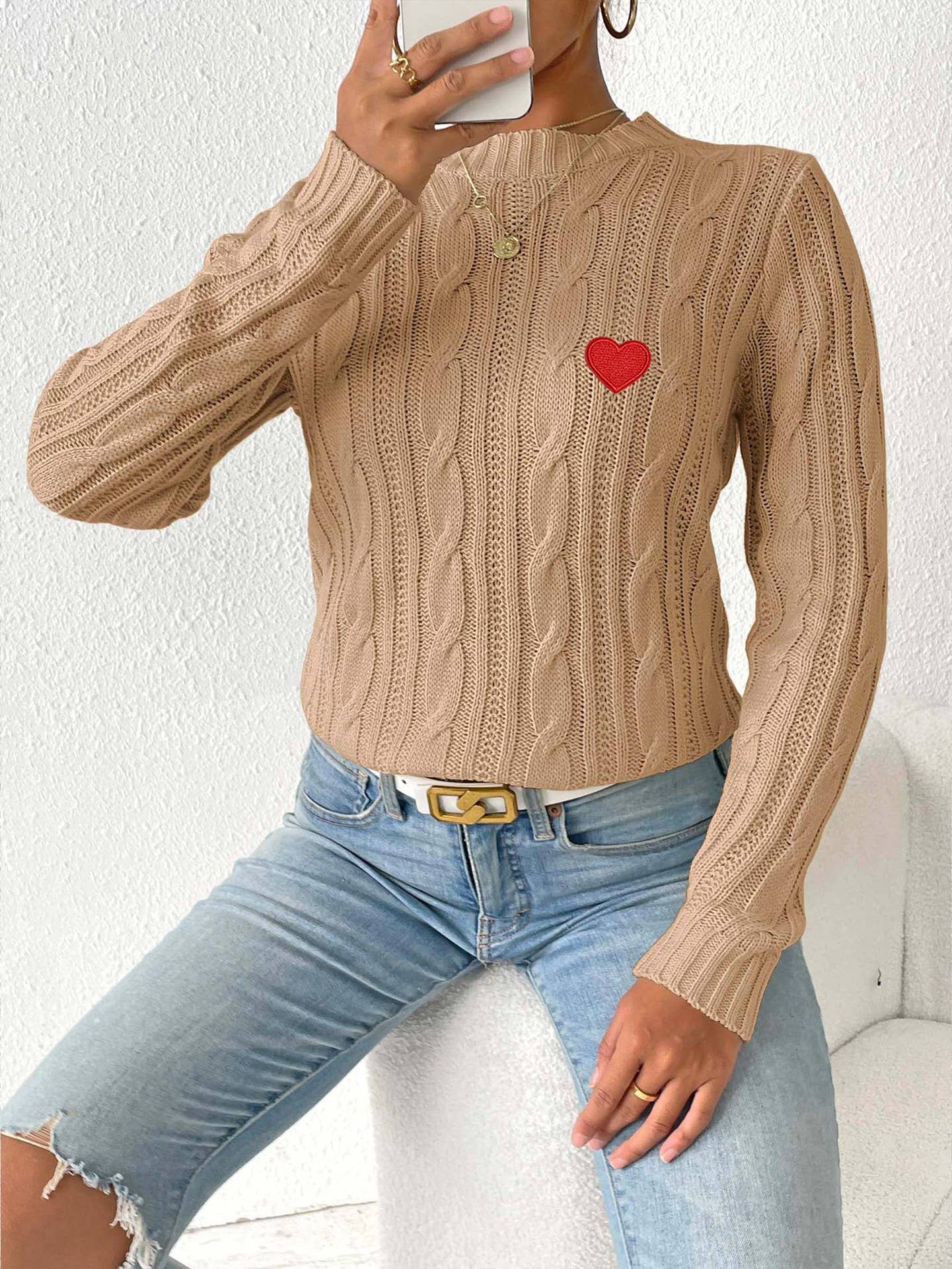 CREW NECK PULLOVER SIMPLE LOVE KNIT SWEATER
