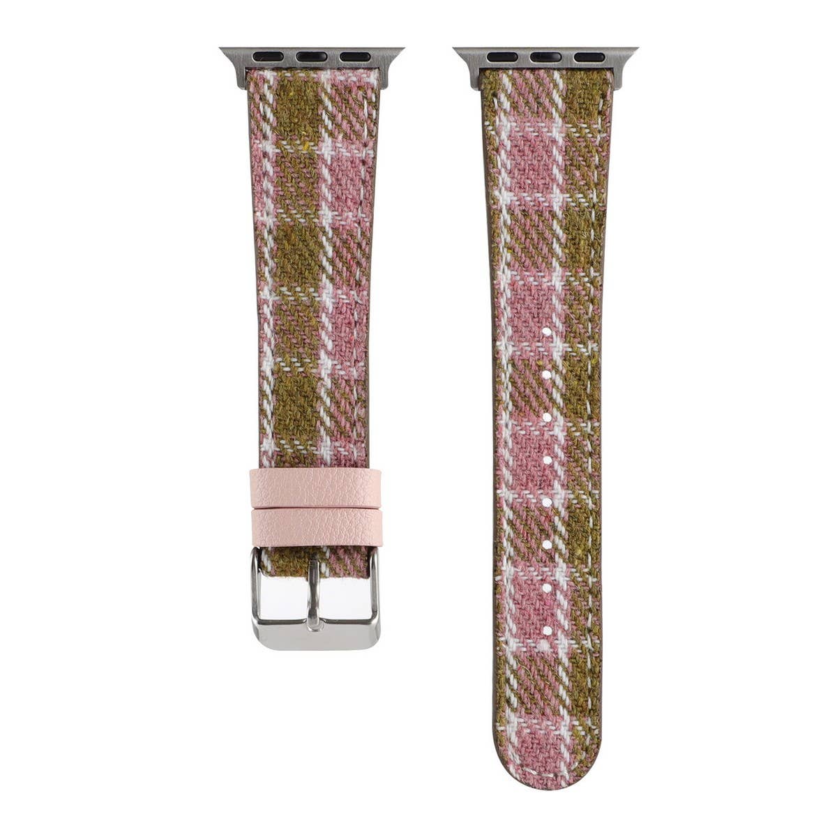 IWATCH8-1 PLUSH CHECKERED LEATHER STRAP