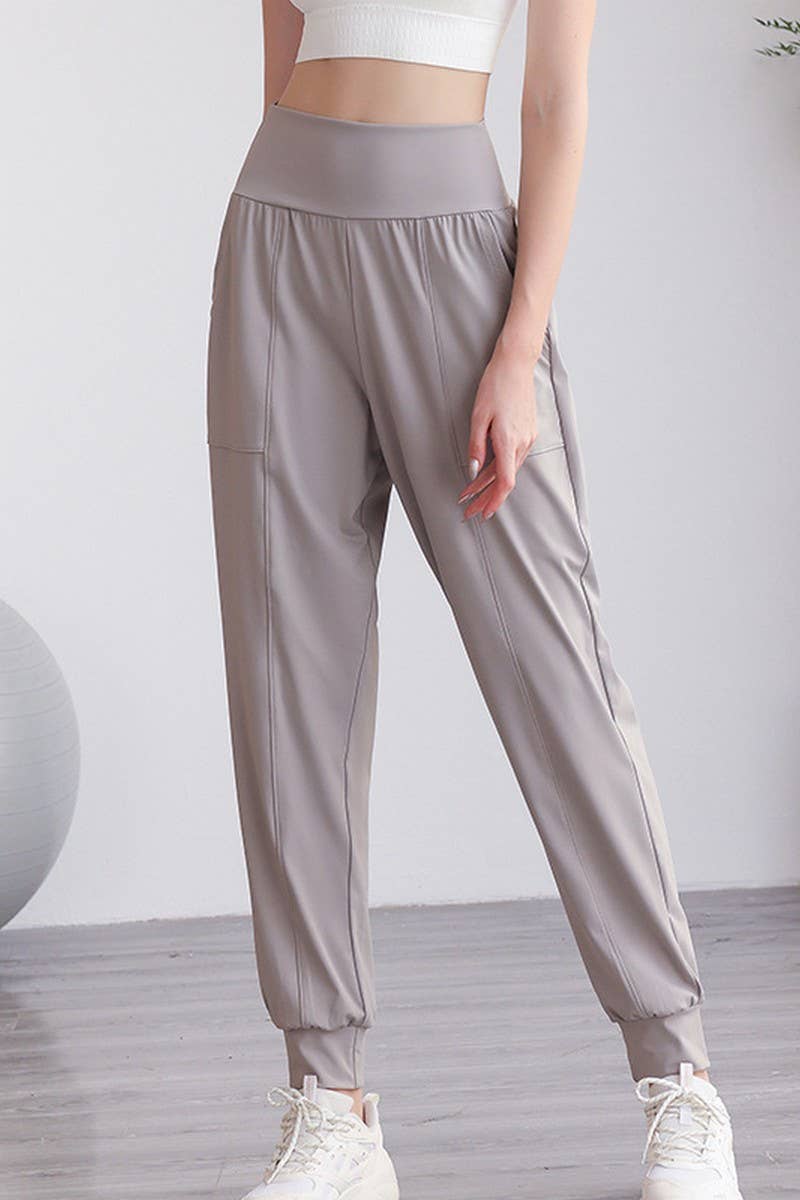 CWBLP0640_HIGH WAIST BREATHABLE YOGA CASUAL SWEATPANTS
