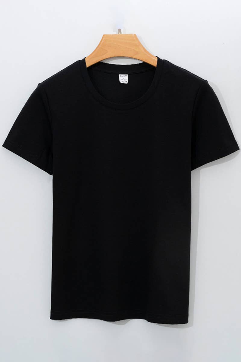 CWTBLS1789_SUMMER FASHION CASUAL WOMEN'S SOLID COLOR T-SHIRT