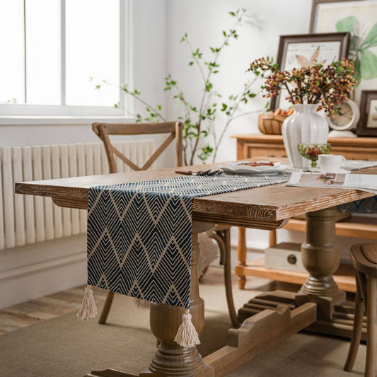 TASSEL DETAILED PATTERN TABLE RUNNER