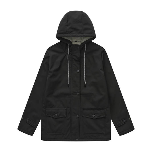 Composite fleece waterproof hooded windbreaker
