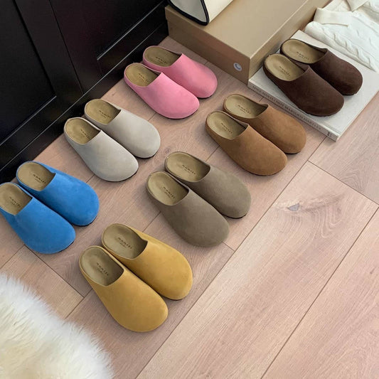 Vintage Leather Clog Mules with Cork Sole