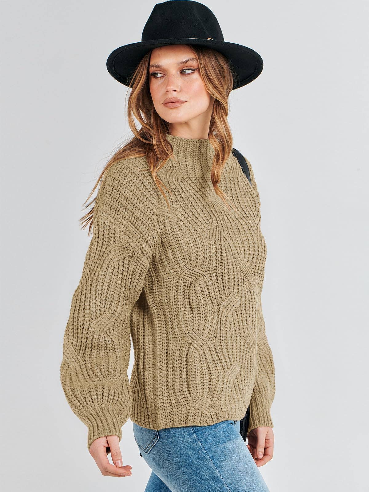 DROP SHOULDER FLORAL KNIT PULLOVER SWEATER