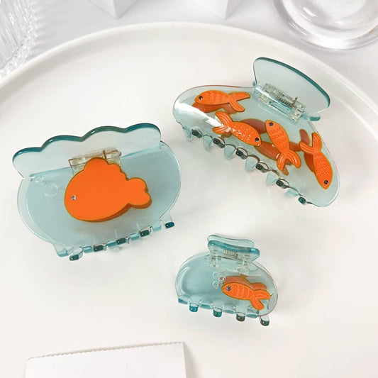 Mini Koi Fish Hair Claw - Cute Acetate Summer Clip