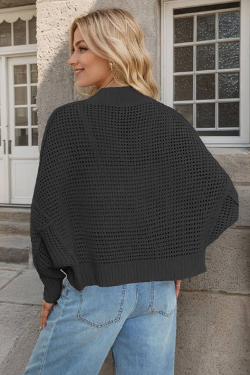 CWOCAL2214_STYLISH BAT-SLEEVED MEDITATION CARDIGAN JACKET