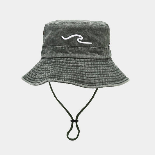 Vintage Embroidered Wave Fisherman Hat_CWAH3792