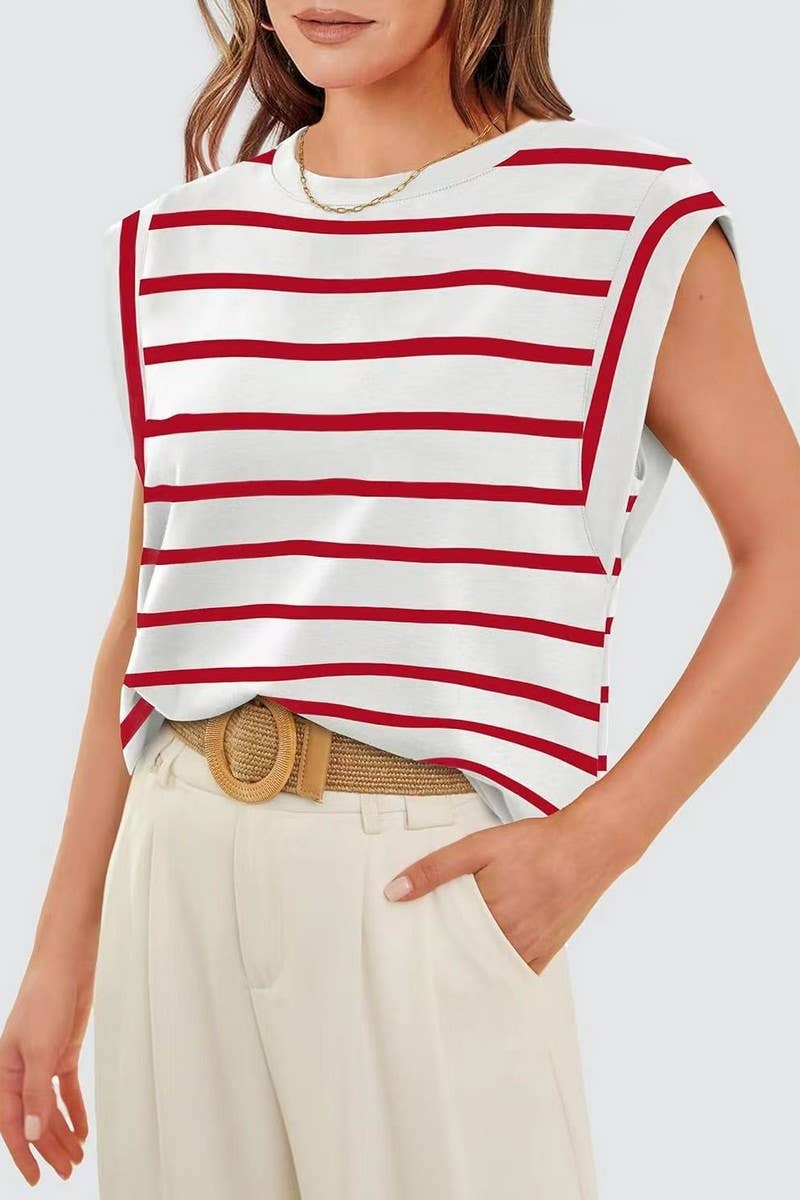 CWTTS1352_SUMMER ROUND NECK LOOSE CASUAL VEST TOP