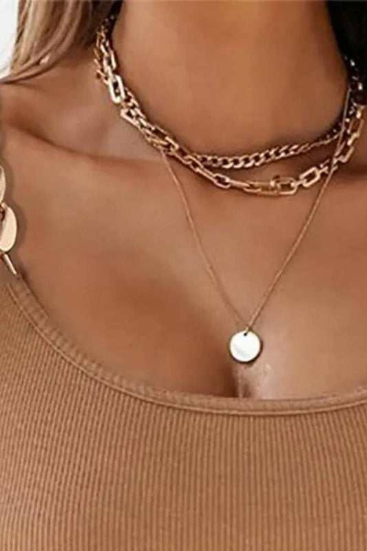 CWOV0418_SEXY METAL CHAIN LOW-CUT SLEEVELESS TANK TOP