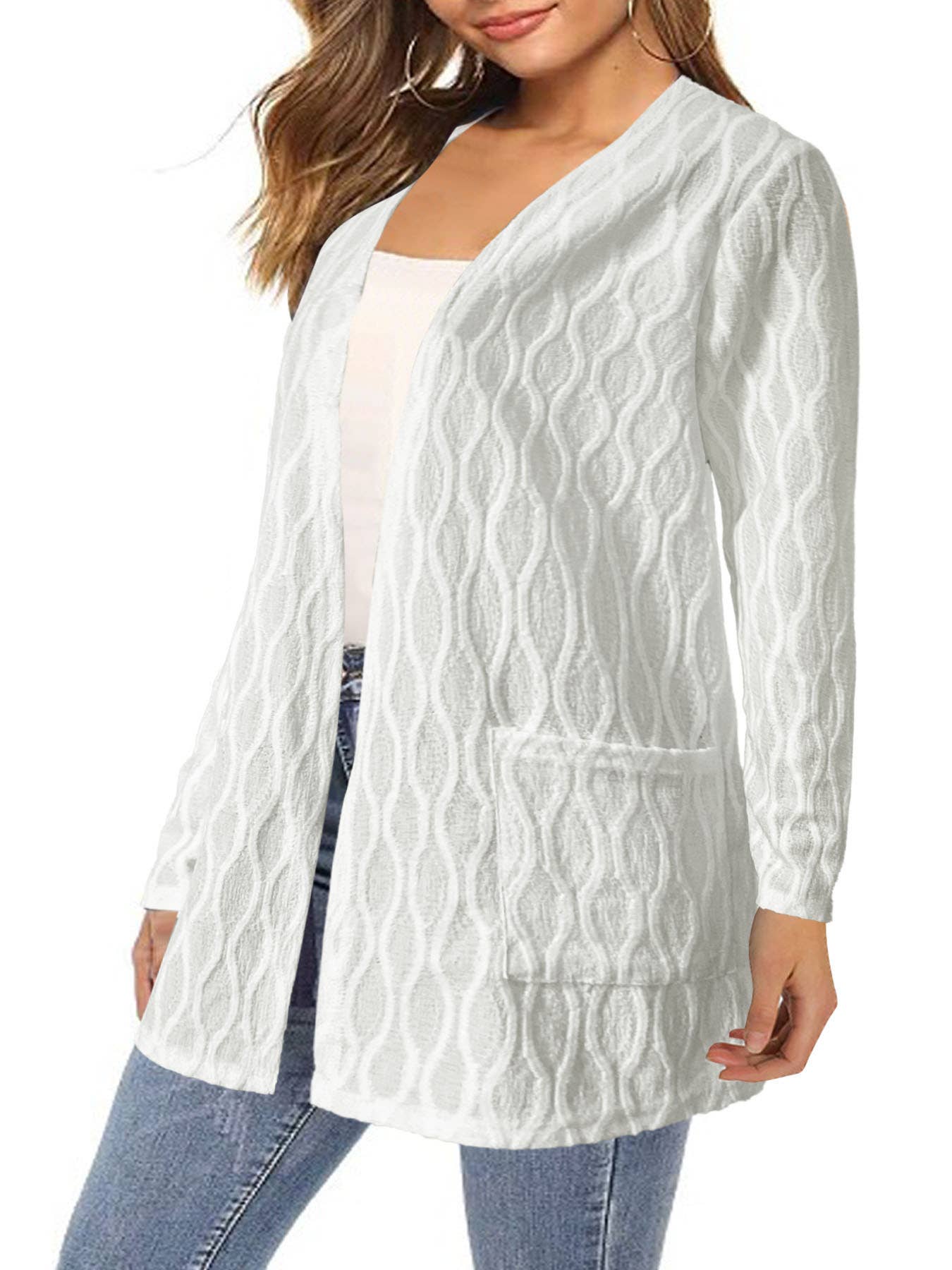 Casual and elegant long-sleeved knitted cardigan