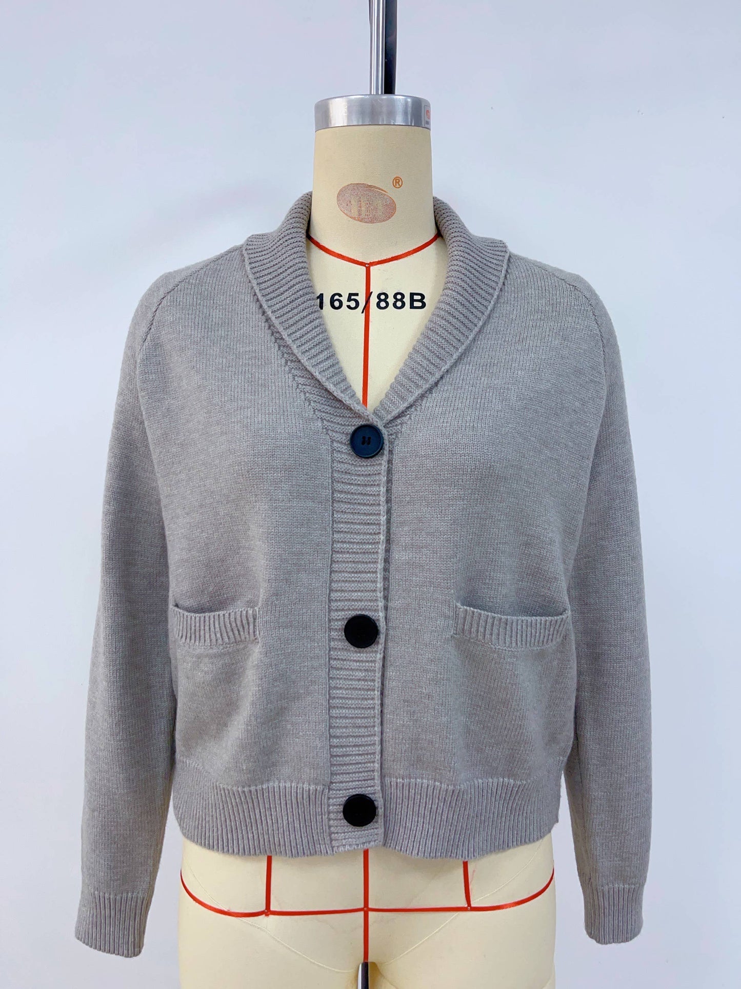 Casual loose long-sleeved V-neck Cardigan