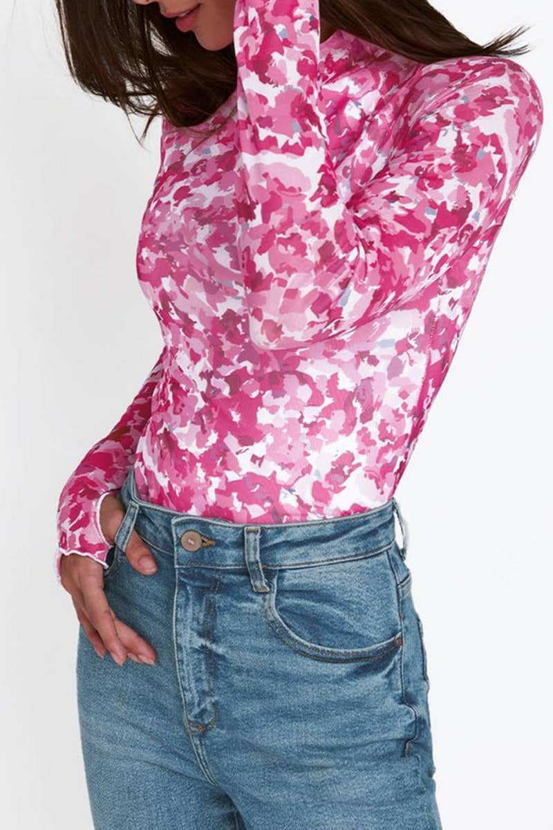 CWTTL2004_WOMEN'S HALF TURTLENECK LONG SLEEVE SEXY T-SHIRT