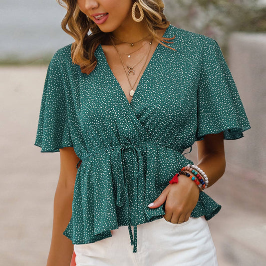 Casual loose short sleeve women's top