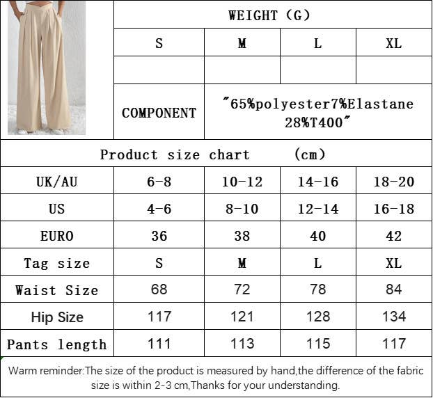 CWBLP1422_PLEATED CASUAL WIDE-LEG LOOSE TROUSERS