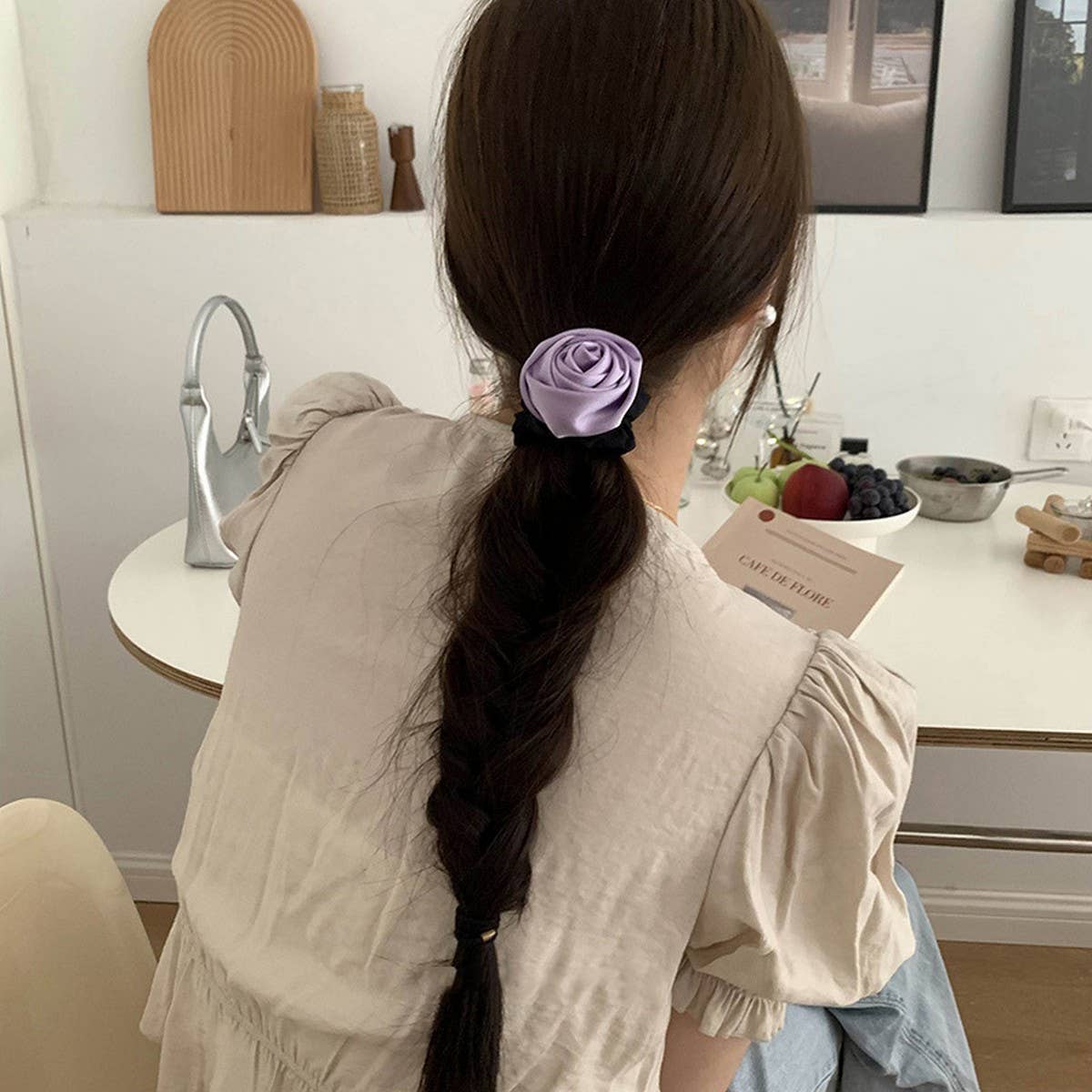 SATIN THREE-DIMENSIONAL GENTLE ROSE HAIRBAND