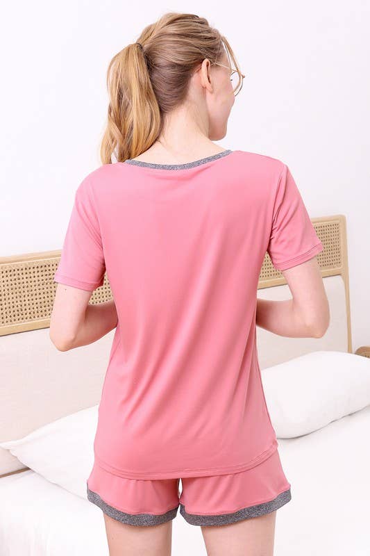 CWSPJ031_SHORT SLEEVE TOP WITH SHORTS PAJAMA SET