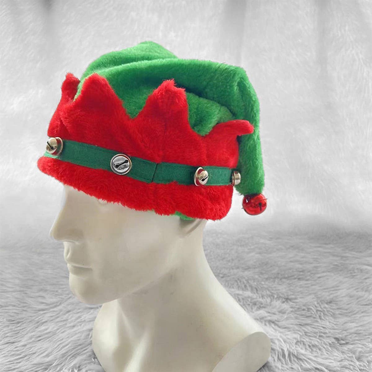 CWAH4084_RED SMURF BELL PARTY CARTOON SANTA HAT