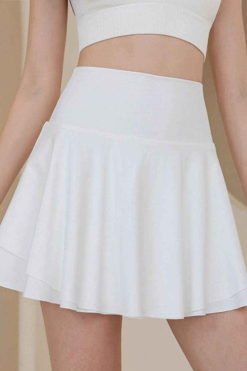 CWBSS0173_HIGH WAISTED ANTI SLIP YOGA SHORT SKIRT