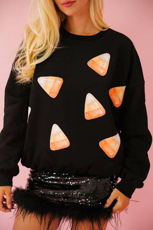 CWTBLL01230_HALLOWEEN SEQUINED LOOSE CASUAL SWEATSHIRT