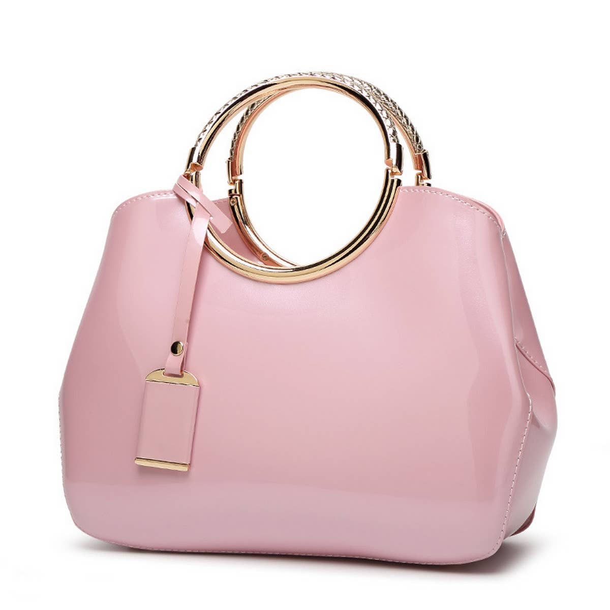 2024 PATENT LEATHER SHINY EVENING TOTE_CWAB2633