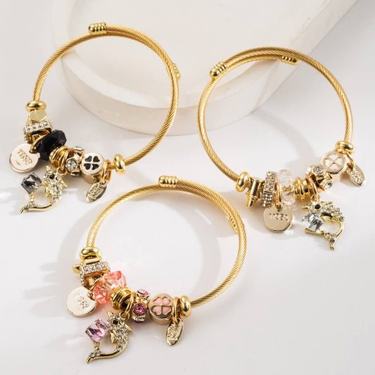 Luxury Beaded Bracelet with Dolphin Charm