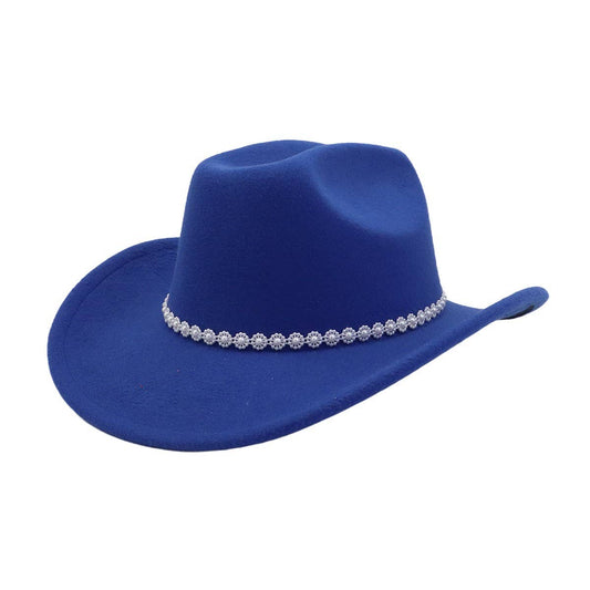 New Wool Fedora Cowboy Hat Western Ethnic Style_CWAH04455