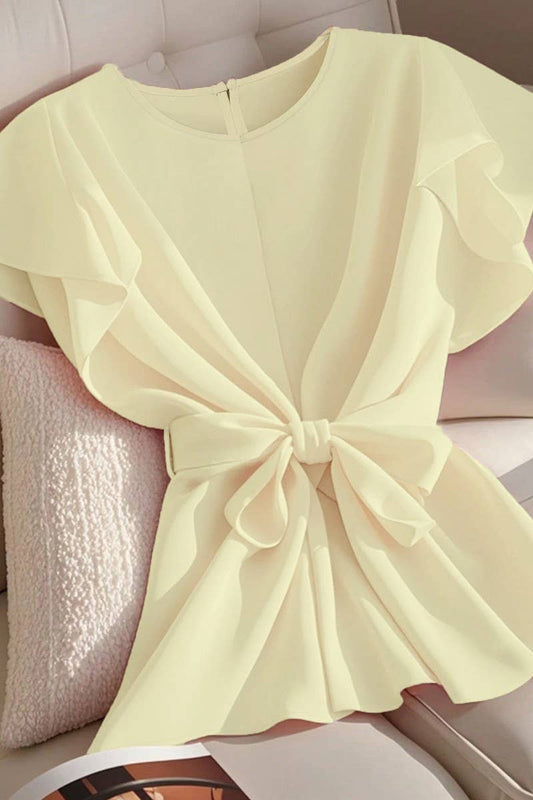 CWTBLSL0960_SUMMER TEMPERAMENT SHORT SLEEVE THIN SHIRT