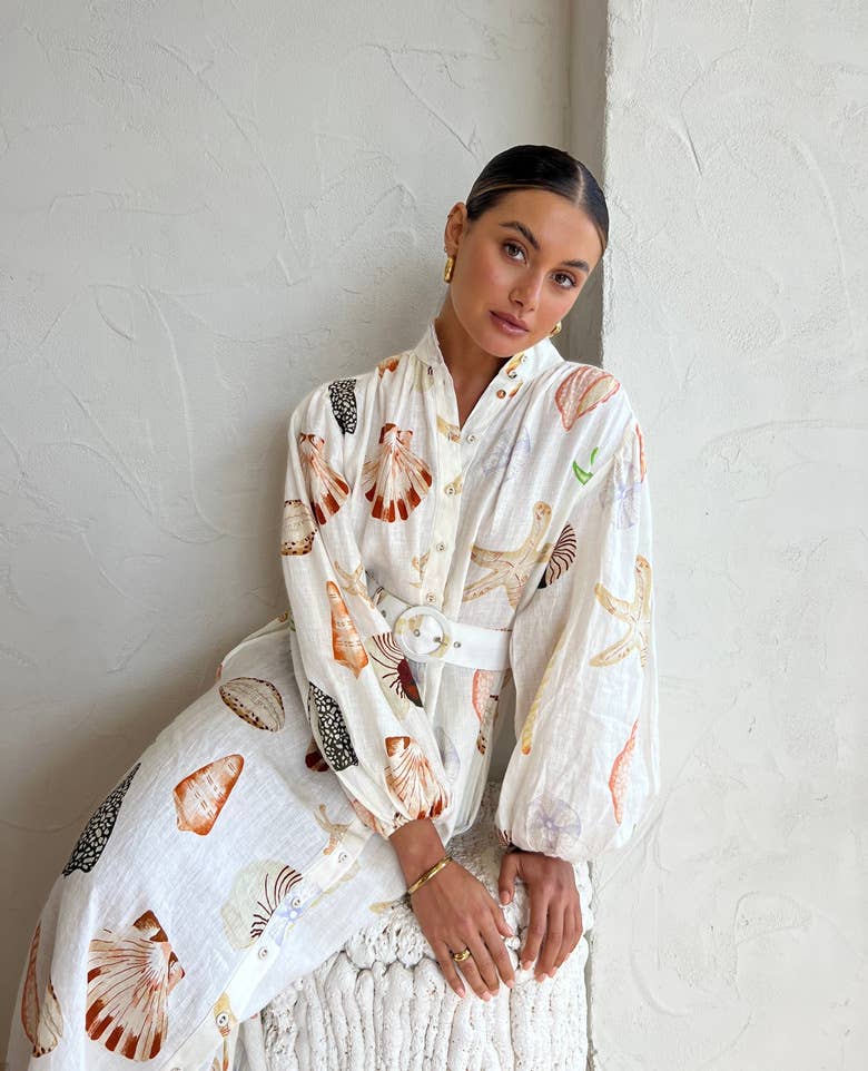 CASUAL LANTERN SLEEVES CASUAL FASHION PRINT DRESS