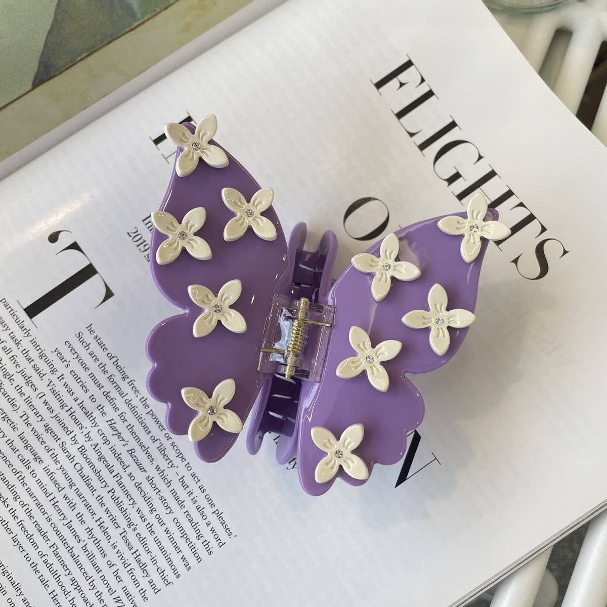 3D Butterfly Acetate Hair Claw, Floral Clip_CWASC1595
