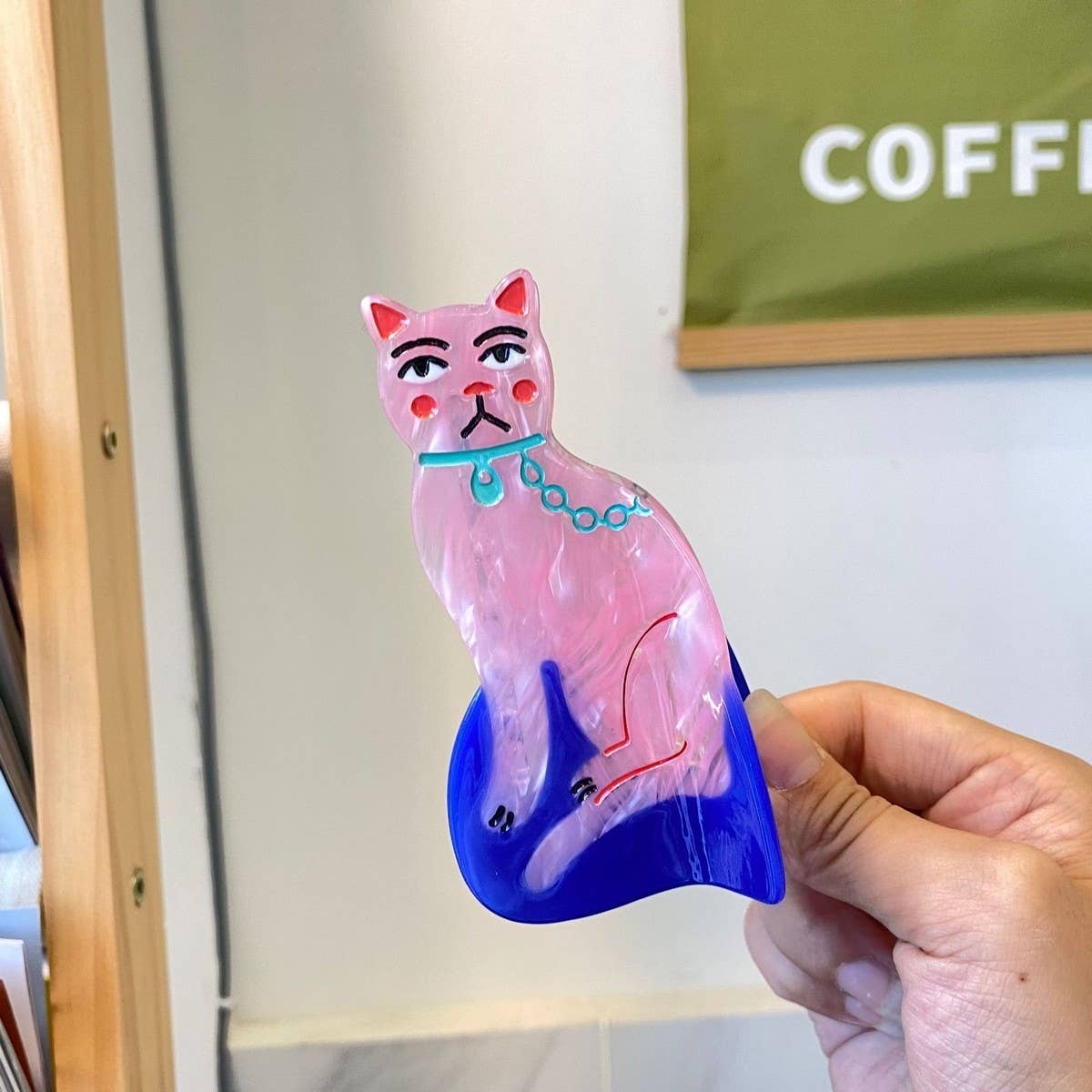 CWAHA1571_FUN CARTOON DOG CAT KOI BILLIARDS HAIR CLAW CLIP