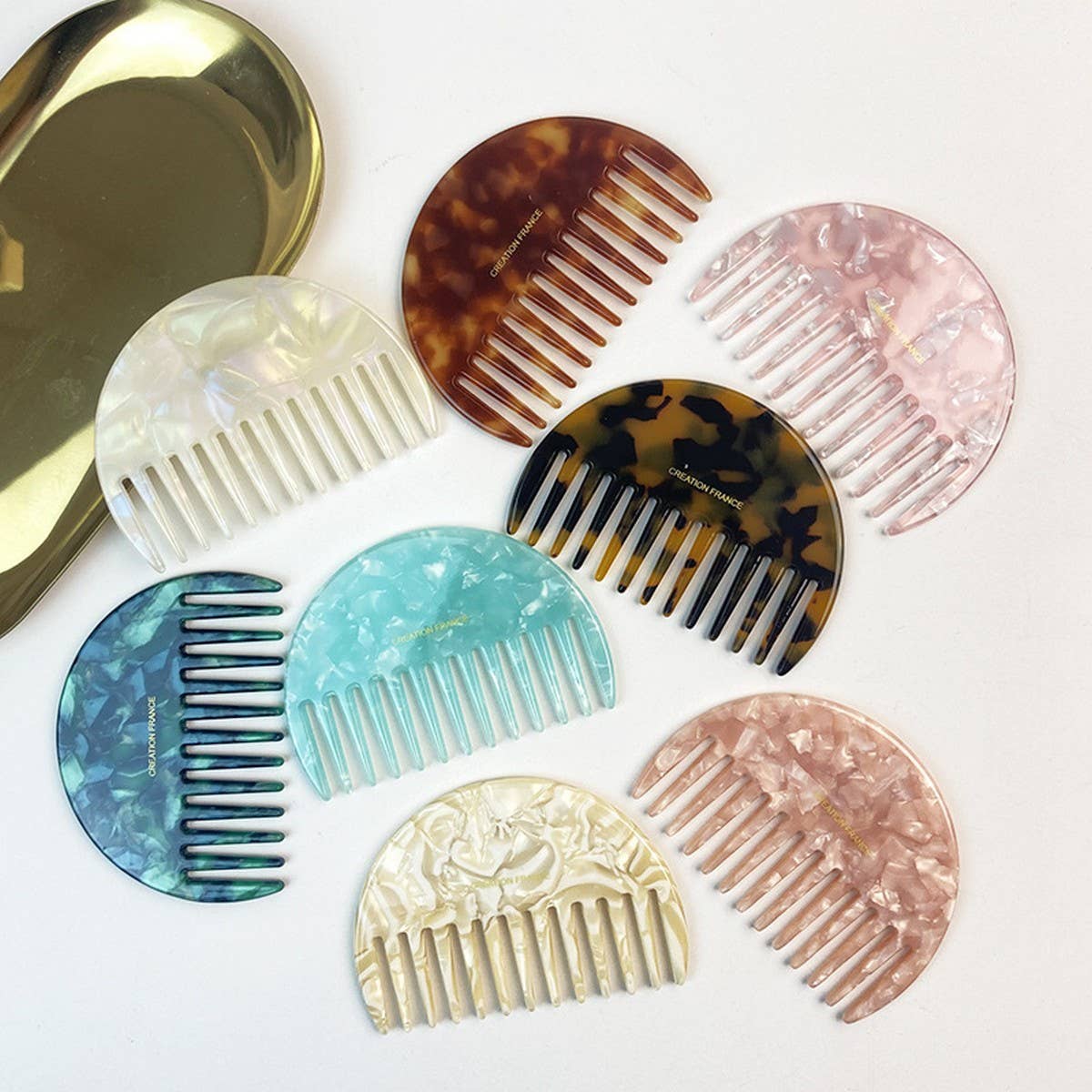 Geometric Acetate Comb Vintage Cute Style