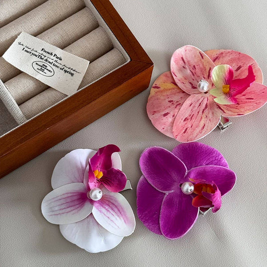 Phalaenopsis Hair Clip, Beachy Floral Accessory_CWAHA4680