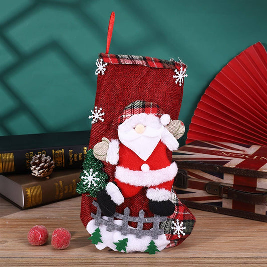SEQUINED 3D SANTA CLAUS CHRISTMAS STOCKINGS