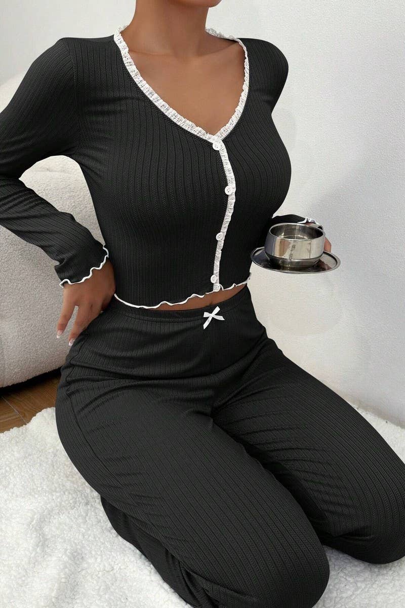 CWSPJ00478_LACE LONG SLEEVE AND PANTS PAJAMA SET