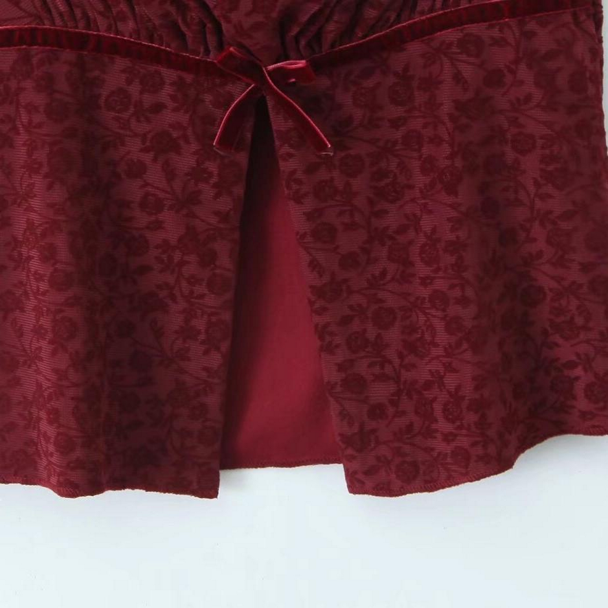Elegant Split Blouse ? Bow Accent Design
