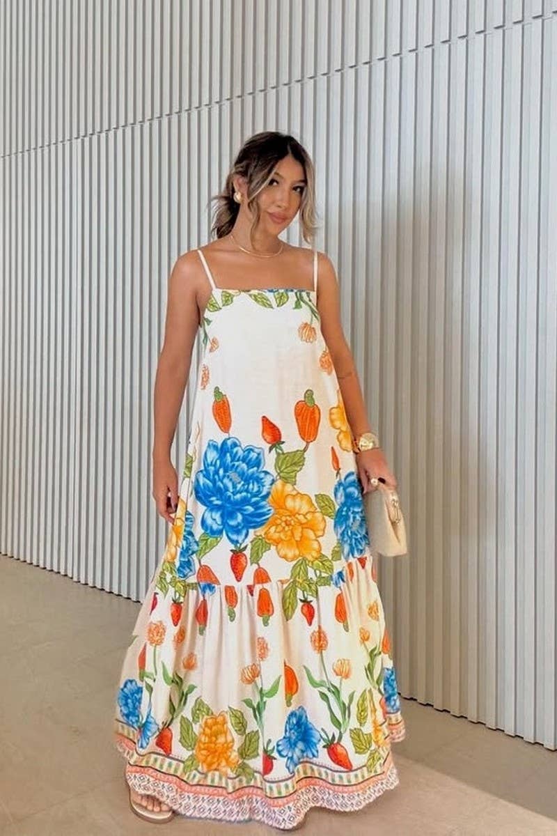 CWDHL0994_SUMMER SEXY SUSPENDER PRINT SWING DRESS