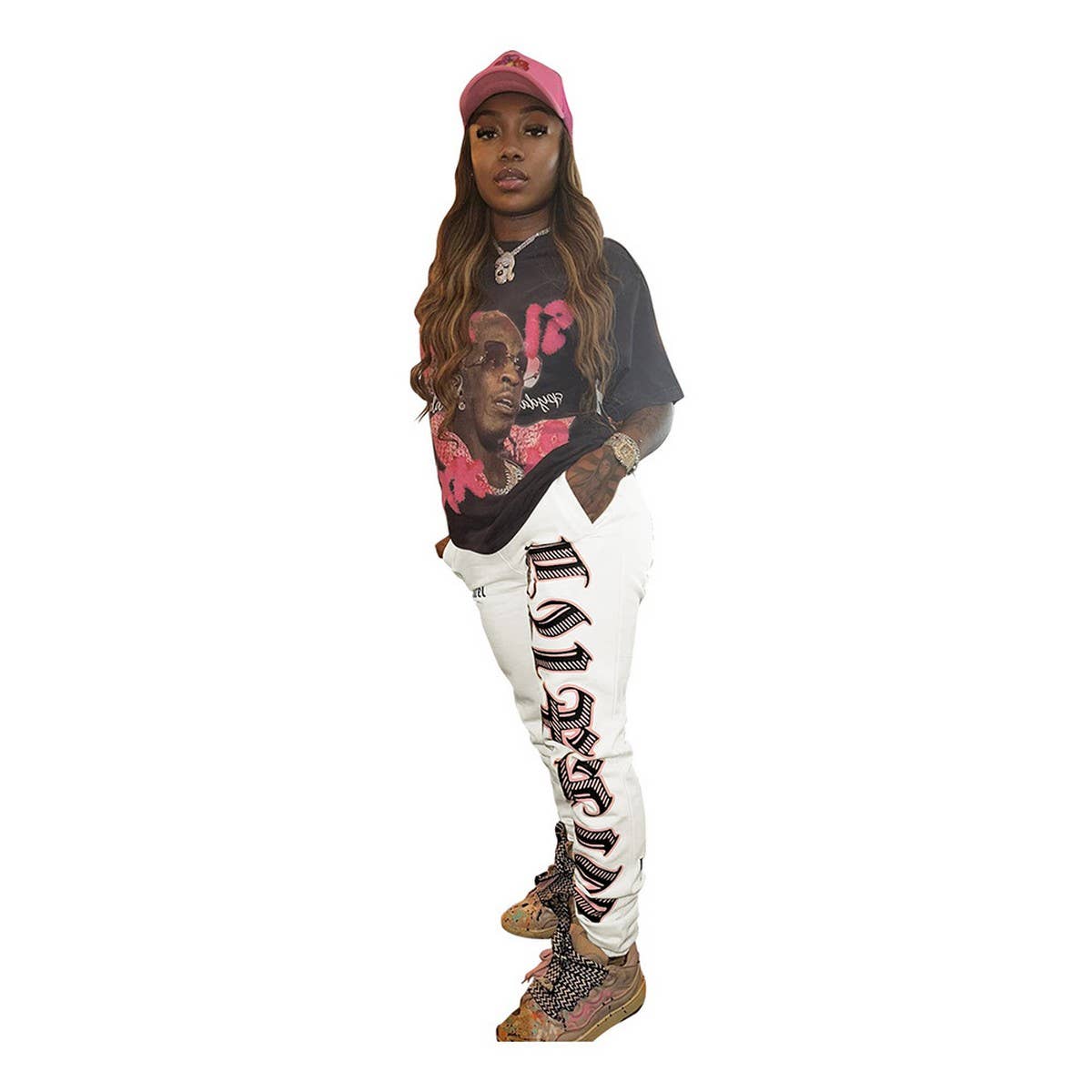 WOMEN SPORTS CASUAL FASHION PRINTED LONG PANTS_CWBLP0339