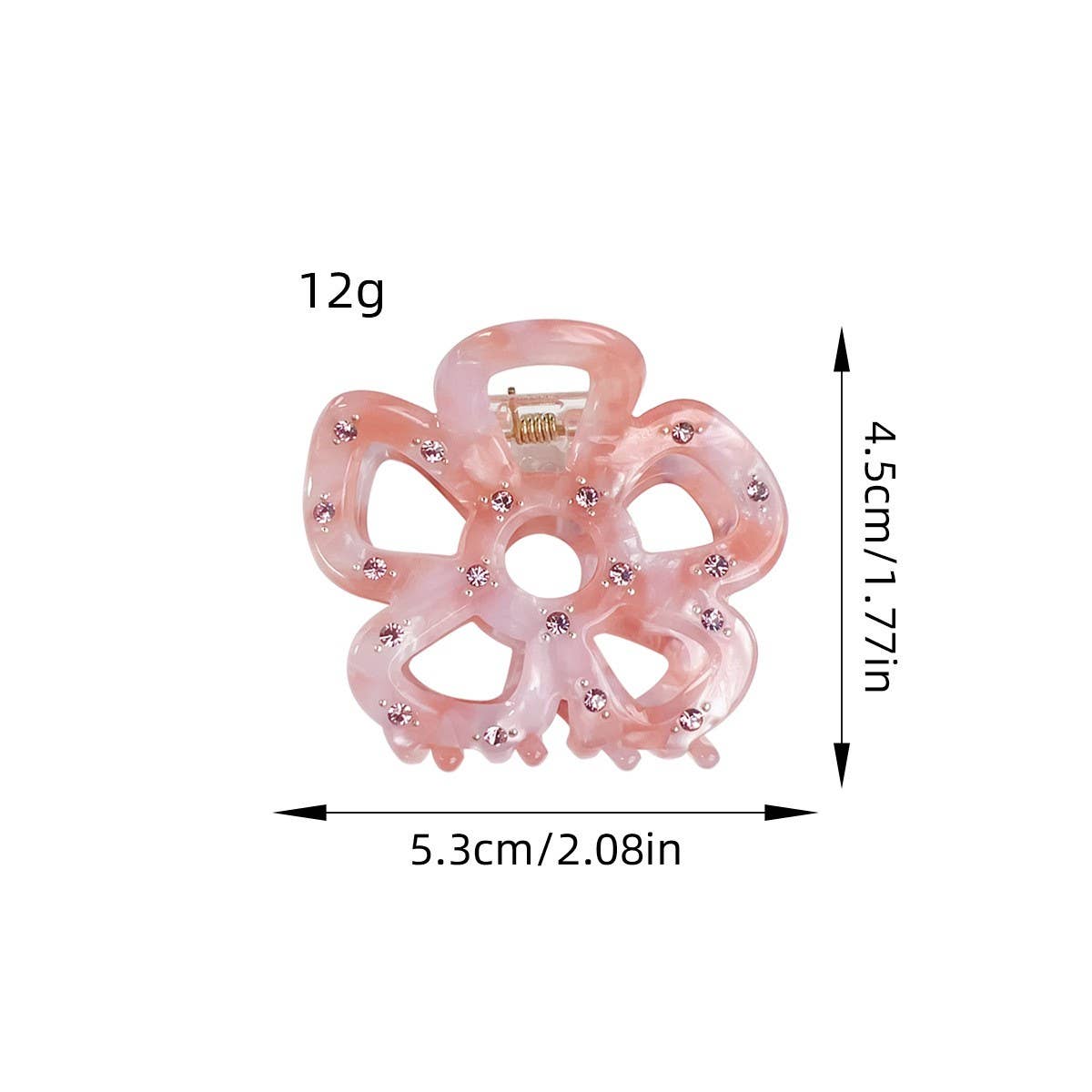Hollow Flower Hair Claw, Rhinestone Chic Clip_CWAHA1590