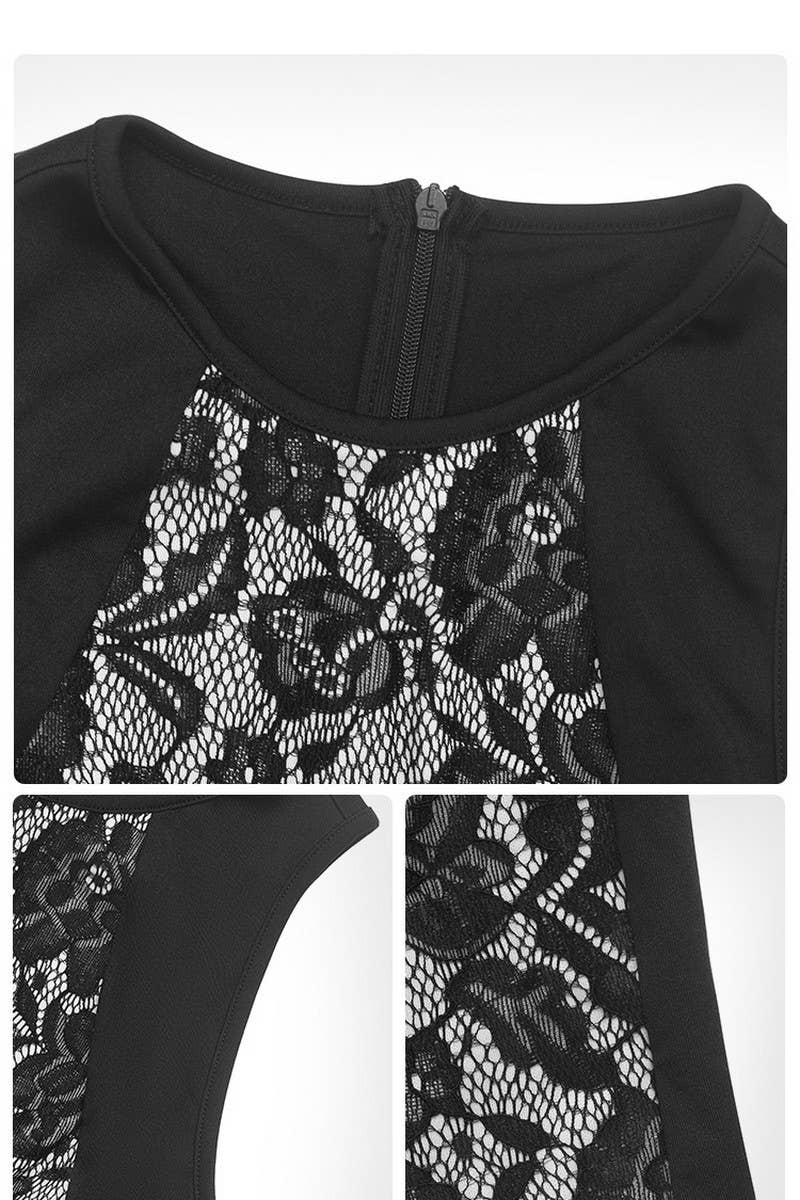 CWDMD5774_SLEEVELESS LACE BODYCON EVENING DRESS