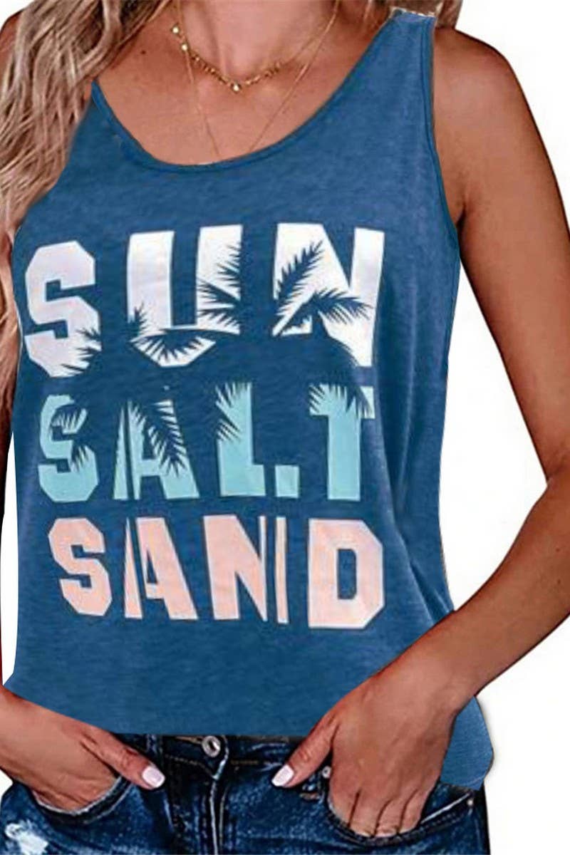 CWTTSL0259_SLEEVELESS TANK TOP MONOGRAM PRINT T-SHIRT