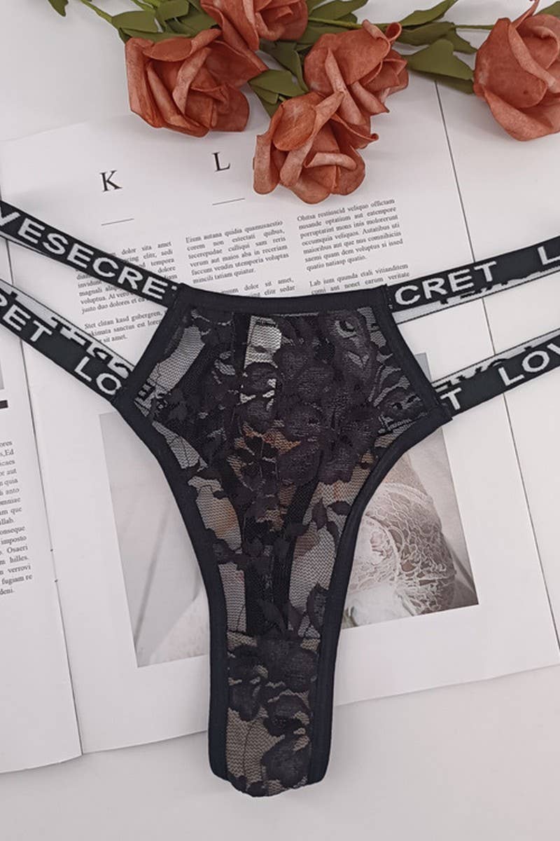 CWSPJ00464_SEAMLESS LACE THONG BREATHABLE PANTIES