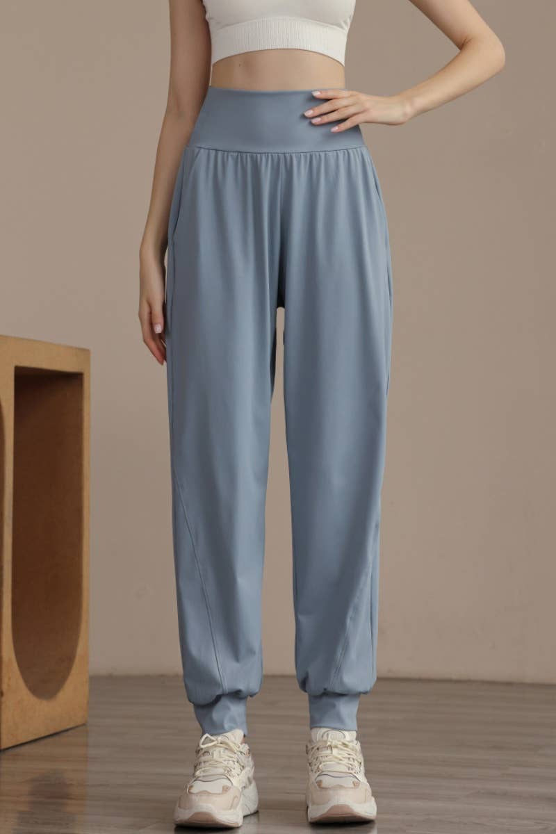 CWBMP0193_FALL HIGH-WAISTED BUNCHED FEET YOGA RUNNING PANTS