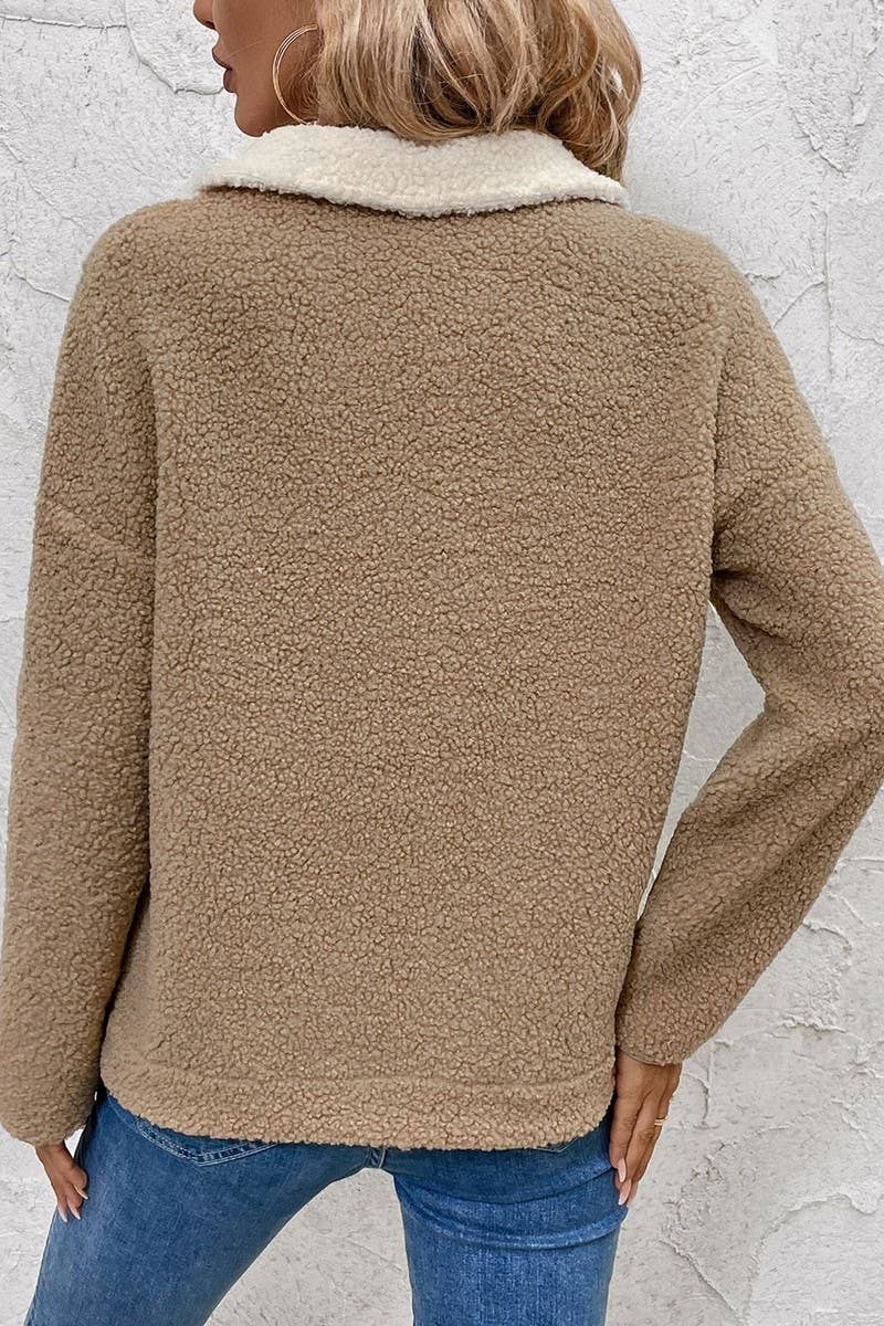 CWTBLL1774_HALF-ZIP COLLAR POLAR FLEECE SWEATSHIRT